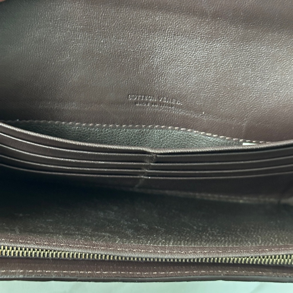 Bottega Veneta Dark Brown Intrecciato Leather Wallet - Picture 5 of 7